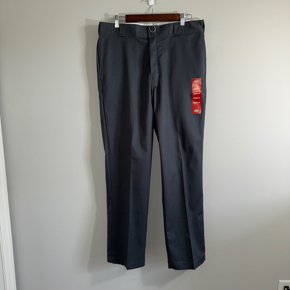 Dickies 874 Original Fit Work Pants 36x32 Gray Charcoal NWT Classic Straight Leg